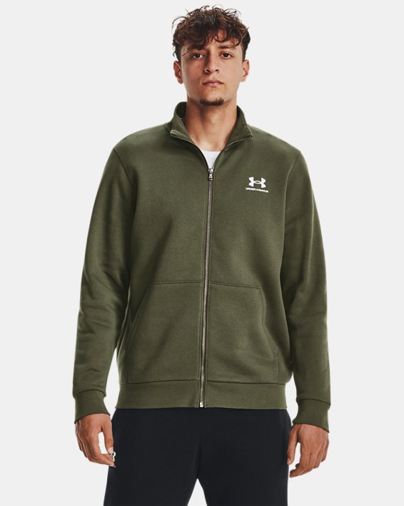 Men's UA Essential Fleece Track Jacket, Green, pdpMainDesktop image number 0
